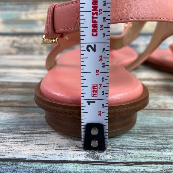 MICHAEL Michael Kors Mira Womens Size 10M Peach Leather Thong Sandal - Picture 8 of 10